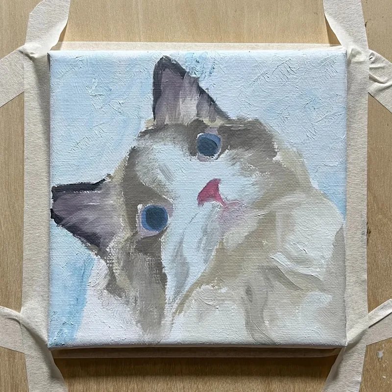Pet oil portrait, step 3: Features