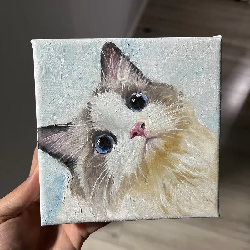 Pet oil portrait, step 6: Final piece