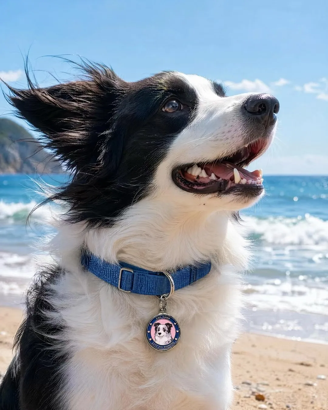 A pet wearing a personalised NFC pet ID tag, community photo 3