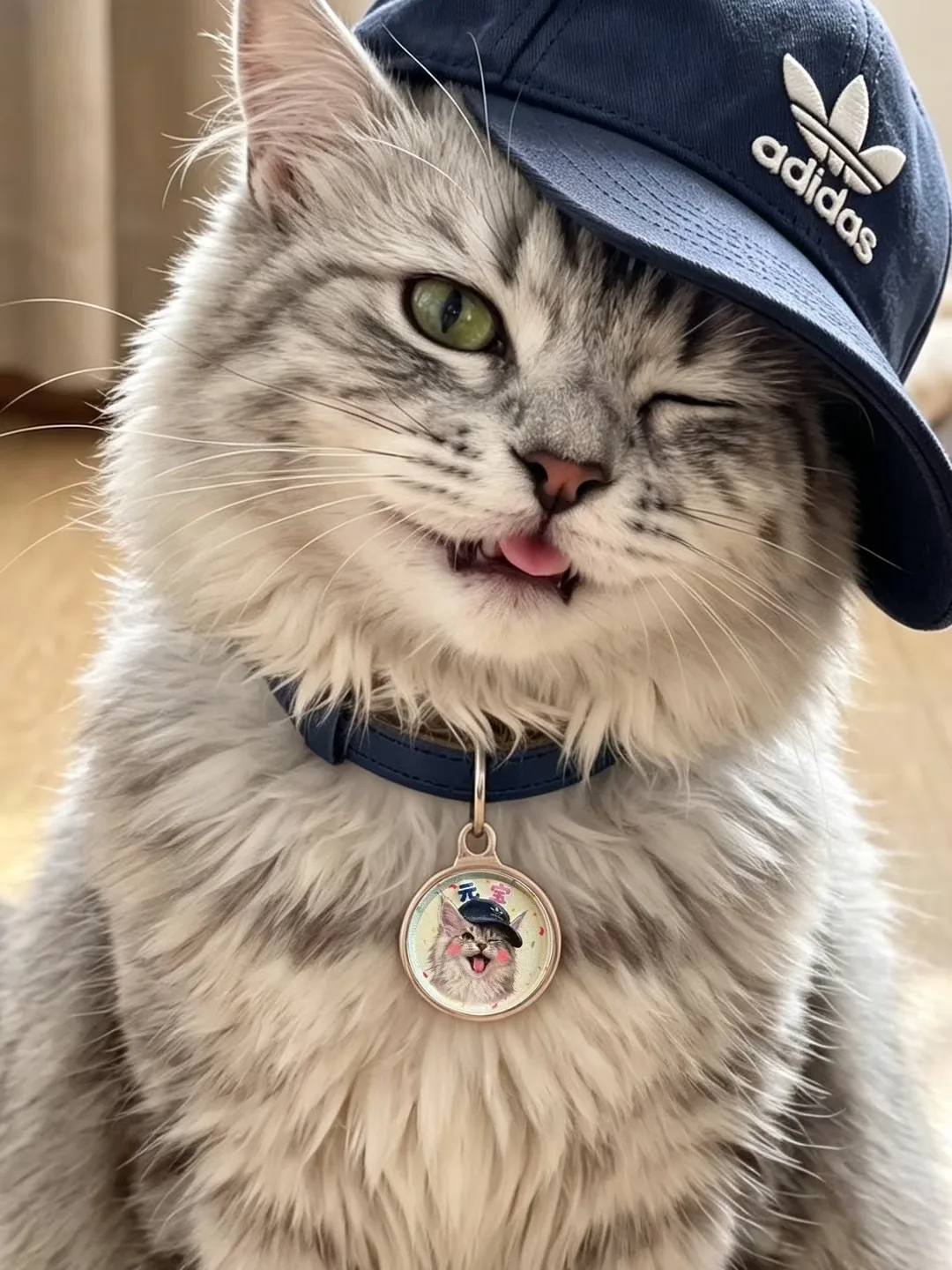 A pet wearing a personalised NFC pet ID tag, community photo 5