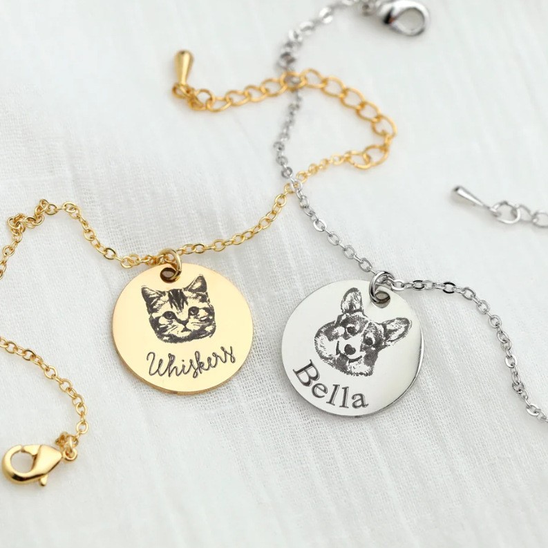 Engraved Pet Charm Bracelet