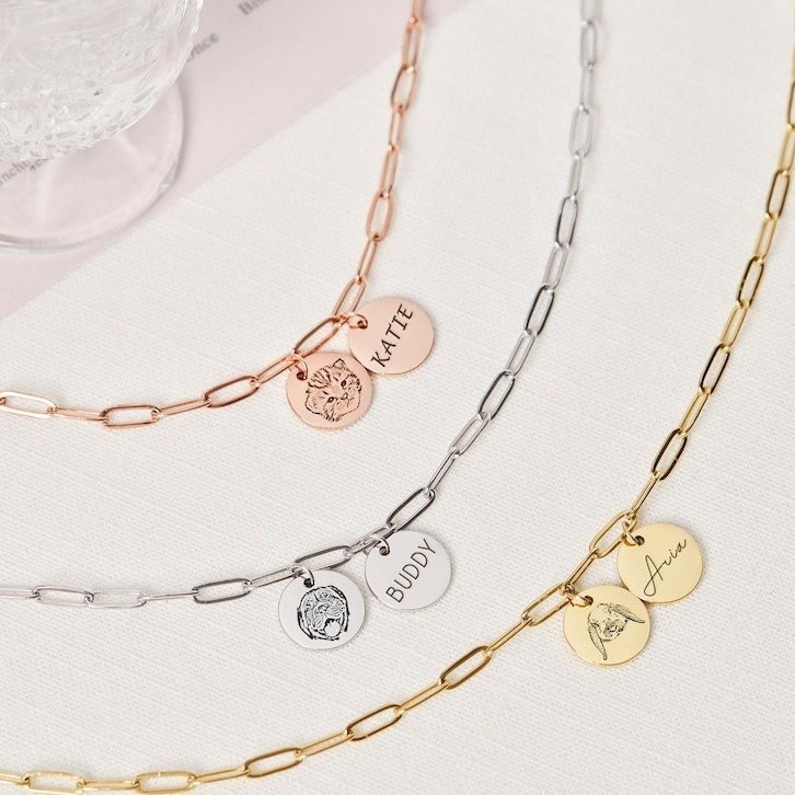 Pet Name Tag Chain Necklace